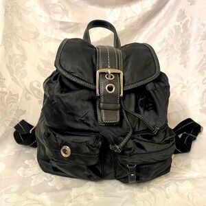 Coach Satin and Leather Backpack